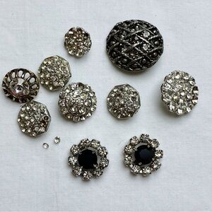 Vintage Rhinestone Buttons (10 pcs)